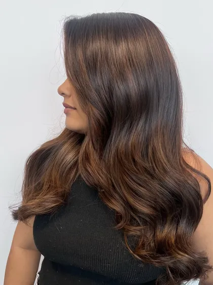 Another angle of the beautiful balayage, demonstrating the artistry and skill that goes into this popular hair coloring technique.