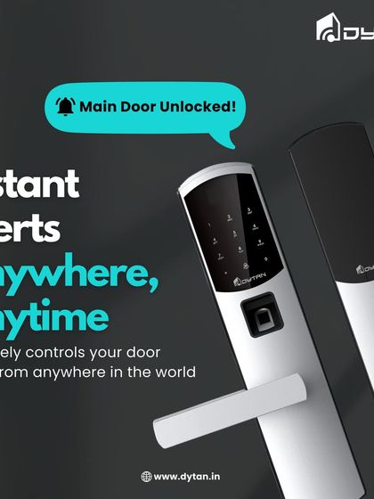 Get instant alerts, anywhere, anytime. Our smart door lock sends a notification like "Main Door Unlocked!" directly to your phone, so you're always in control.