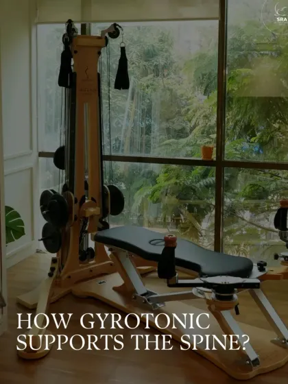 How does Gyrotonic support the spine? The equipment is engineered to guide your body through circular and spiral motions, decompressing the spine and creating space between the vertebrae for a healthier, happier back.