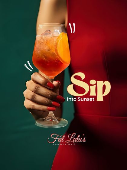 Sip into sunset with one of our signature cocktails. Golden hour gets even better with a refreshing drink in hand at Fat Lulu's.