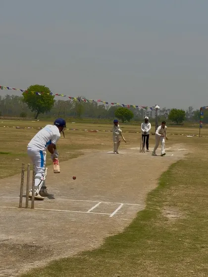 A batsman on the attack during the crucial chase.