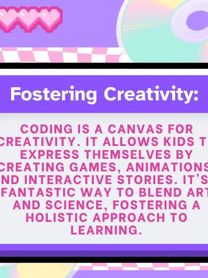 Coding is a canvas for creativity. It allows kids to express themselves by creating games, animations, and interactive stories, blending art and science.