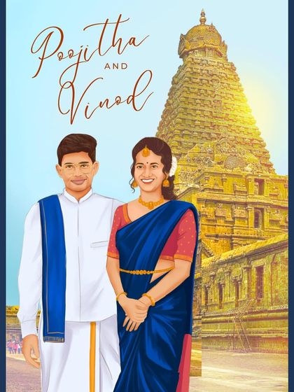 Rachita Burjupati - Custom Portraits & Illustrations Illustrated Wedding Invitations photo 16