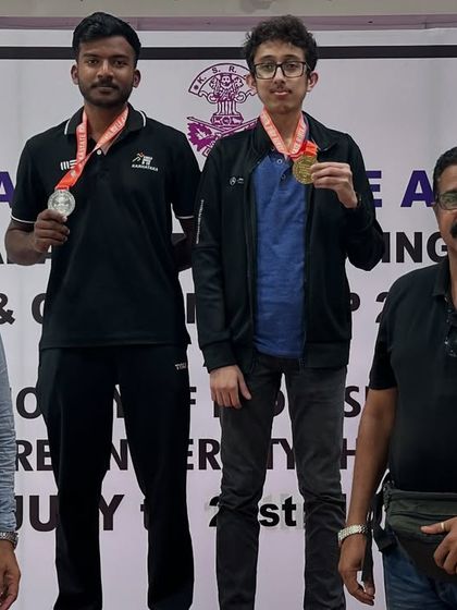 Shooters on the podium after the Air Rifle individual events, where we secured a remarkable number of ISSF medals.