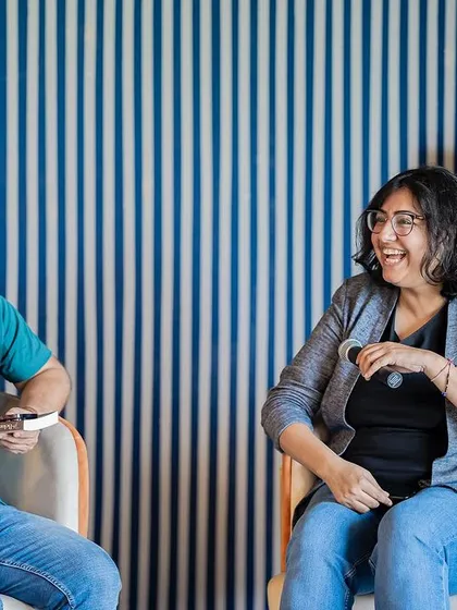 Laughter and connection during the author interview with Shuchi Batra for her book "You Belong with Me." We believe a book launch should be a joyful and celebratory occasion.