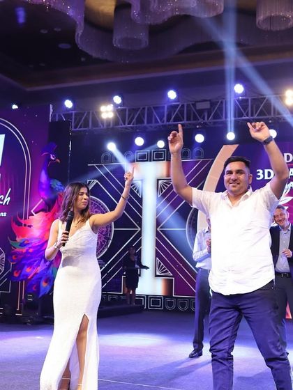 Getting the winners to dance on stage at the Berger Paints event. Recognition should be fun and celebratory.