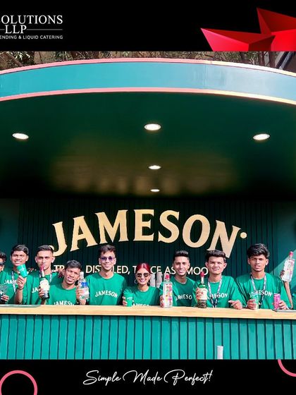 Another shot of our professional bartenders ready for action at the Jameson bar during the Coldplay concert.