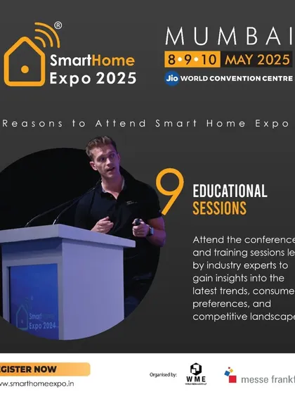 This graphic promotes the educational sessions led by industry experts, offering insights into the latest trends and the competitive landscape.