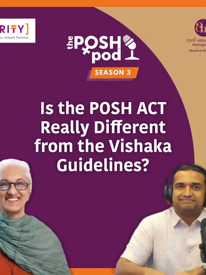 Is the POSH Act of 2013 truly different from the earlier Vishaka Guidelines? In this episode of The POSHpod, our Partner Bishen Jeswant and Laxmi Char of Parity Consulting delve into the evolution of sexual harassment law in India and its practical implications for employers today.