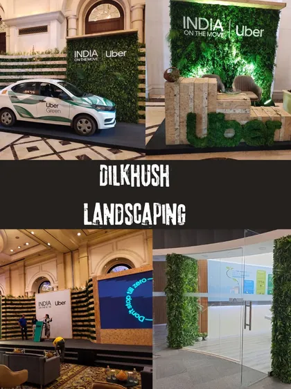 Another look at our event-based landscaping for Uber. We can create temporary but impactful green walls and installations that align with a company's branding and sustainability goals.