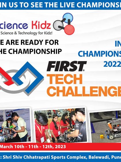 We are ready for the championship! An announcement poster for our participation in the FIRST Tech Challenge India Championship, a premier robotics competition for students in grades 7-12.