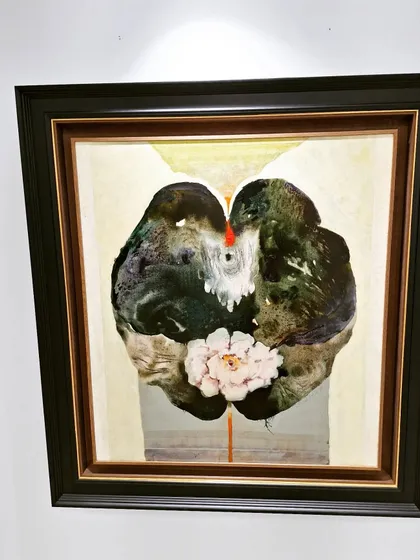 A closer look at one of the powerful artworks by Bimal Das Gupta. His use of color and form is truly captivating.