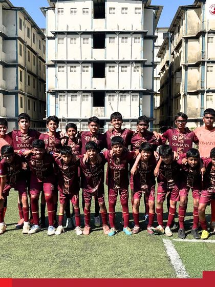 The Somaiya FC team before their commanding victory in the MFA YPL Division 1 match.