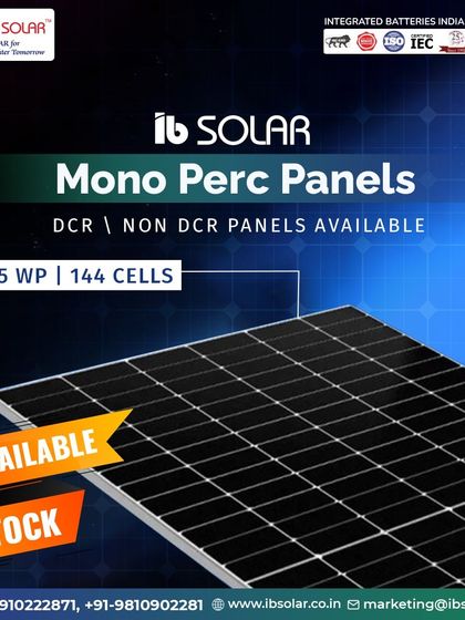 Our Mono PERC panels, available in both DCR and Non-DCR configurations, are in stock and ready for dispatch. These 545 WP, 144-cell modules are ideal for projects of all sizes, delivering reliable and efficient solar power.