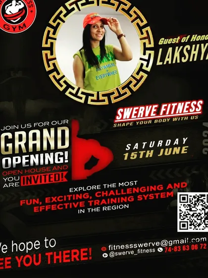 I love supporting local businesses that share my passion for fitness. Being the Guest of Honour for the grand opening of Swerve Fitness was a privilege, helping them launch their new gym and connect with the local Whitefield community.