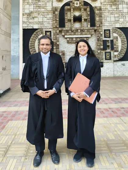 With a colleague at the Delhi High Court. Every day, we plant the seeds of arguments and evidence, hoping for a harvest of justice.