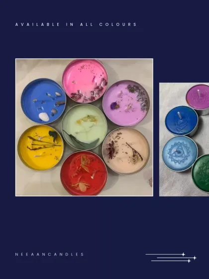 Color therapy in a candle. Our handcrafted healing tealights are made to soothe, uplift, and elevate.