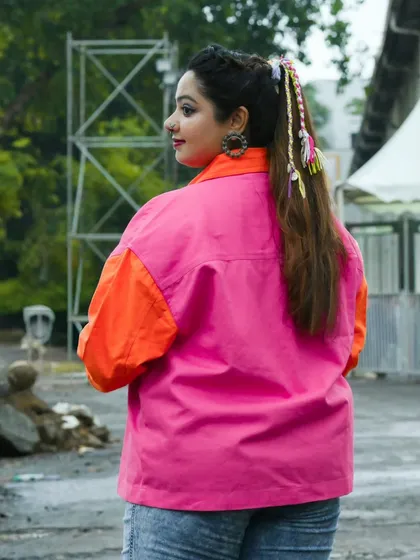 A back view of my outfit and hairstyle for the concert, showing the complete look from all angles.