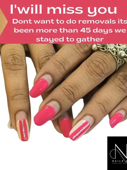 We create long-lasting nails that you won't want to remove! This image shows our work after more than 45 days of wear, proving the quality and durability of our application.