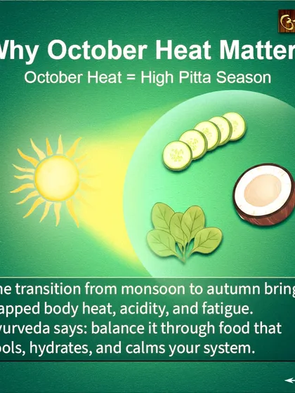 Have you ever noticed how the change in seasons affects your body? The transition into October often increases 'Pitta' or body heat, leading to acidity and fatigue. I teach you how to balance this by choosing cooling and hydrating foods that work with nature, not against it.