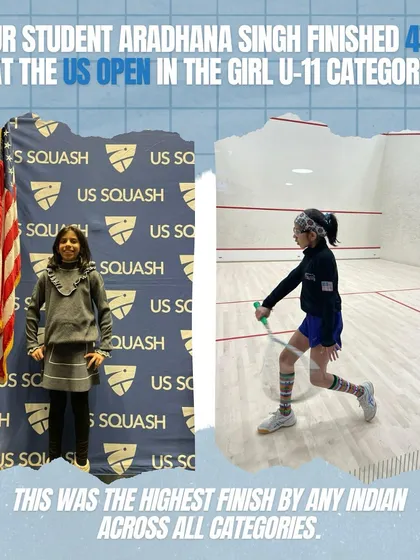 Aradhana Singh finished 4th at the US Open in the Girls U-11 category, the highest finish by any Indian across all categories. This is just the beginning for this huge talent.