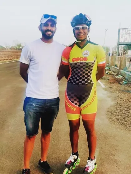 Celebrating with the fastest skater in India. My student won all nine gold medals at the World Games selection trials, a truly incredible achievement.