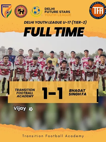Full time result of a 1-1 draw for my U-17 team. Every point is fought for in this competitive league.