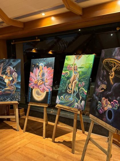 A view of my 2023 exhibition series, 'Painting for Myself.' This collection was a journey into my own thoughts, both dark and bright, and it pushed me to explore the depths of my artistic voice.
