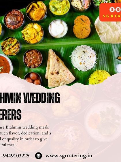 We prepare Brahmin wedding meals with dedication and a high level of quality to give you a soulful meal. This image of a full banana leaf spread is a testament to our commitment to authentic, flavorful food.