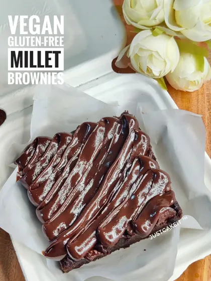 Another look at my popular vegan and gluten-free millet brownies. They are fudgy, delicious, and packed with the goodness of mixed millets, making them a healthy yet satisfying treat.