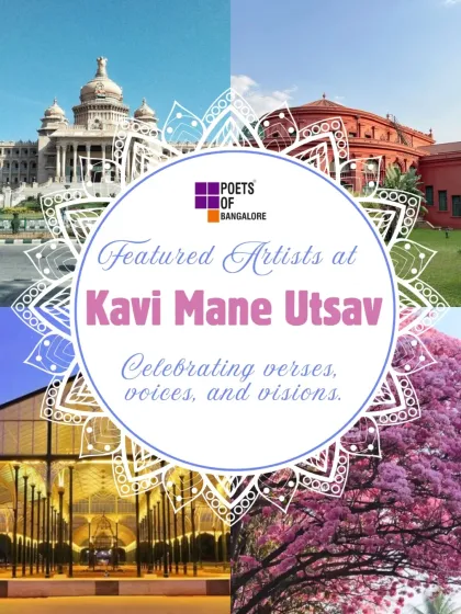 An announcement poster celebrating the featured artists at Kavi Mane Utsav. These established poets brought their unique voices and visions to our stage.