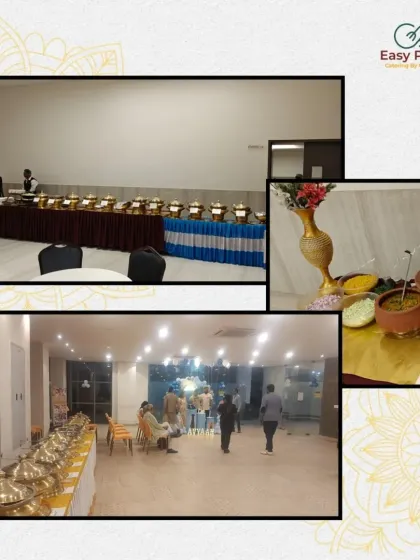 Another view of our versatile buffet catering. Whether it's a large hall or an intimate gathering, I can arrange a beautiful spread of authentic Odia food to make your event memorable and give your guests a taste of my homeland.