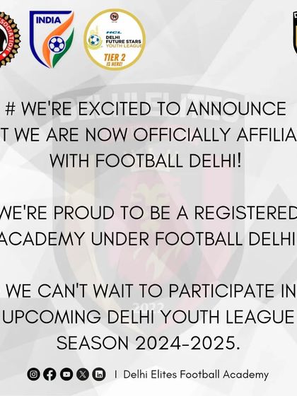 A huge milestone. We are proud to be an officially registered academy with Football Delhi.
