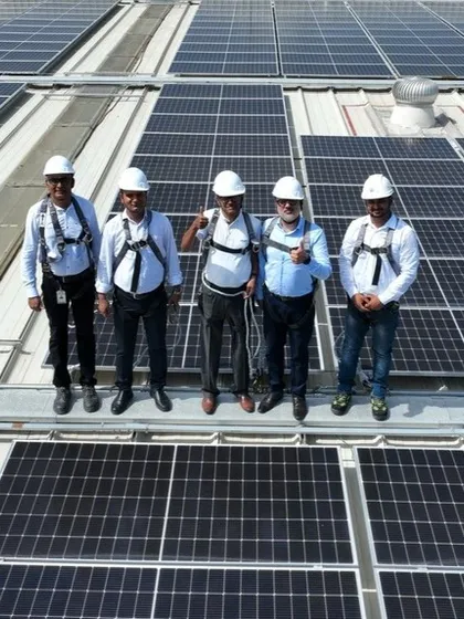 The leadership teams from Velan and our company stand on the walkway of the newly inaugurated rooftop solar plant. These partnerships are built on a shared vision for environmental consciousness and sustainable manufacturing.