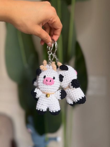 A pair of our cute cow keychains. They make a great gift for you and your bestie.
