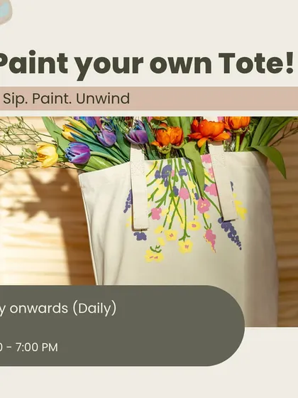 Paint your own tote bag and carry your art with you. This workshop is perfect for creating a personalized accessory or a thoughtful handmade gift.