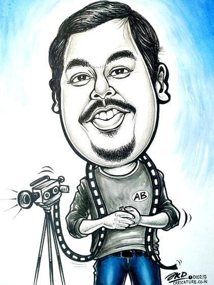 I had the chance to draw this caricature of Ajitabha Bose, a talented author and filmmaker. It's a great way to celebrate someone's profession and passion.