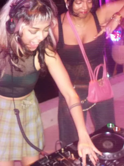 DJing for an all-women lineup party. Creating safe and empowering spaces for the girlies and the gays is super important to me.
