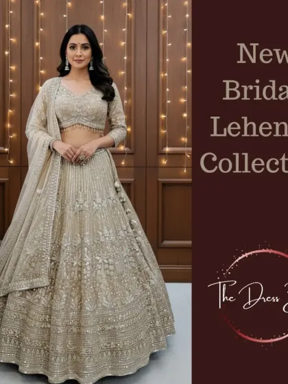 This is a piece from my new bridal lehenga collection, featuring intricate beadwork on a timeless silhouette. It's perfect for the bride who wants to feel like royalty on her wedding day.