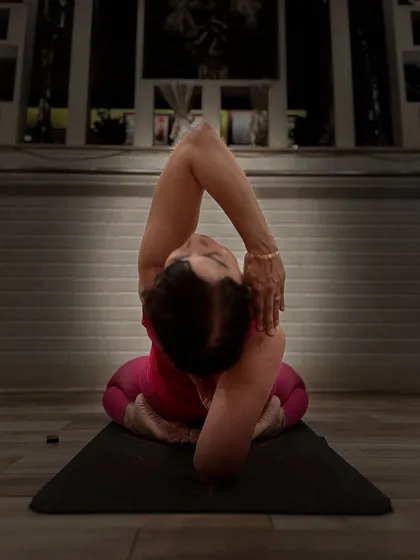 Gomukhasana, or Cow Face Pose, is a deep stretch for the hips and shoulders. Practiced in stillness, it invites us to be quiet and to quietly be, finding peace in the present moment.