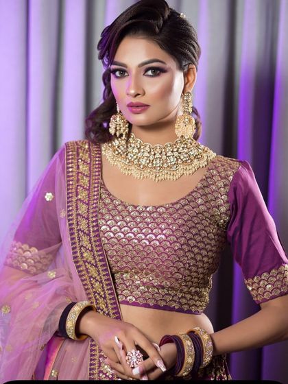 A glamorous party look created by one of our senior artists. The makeup is bold and beautiful, perfect for a night of celebration.