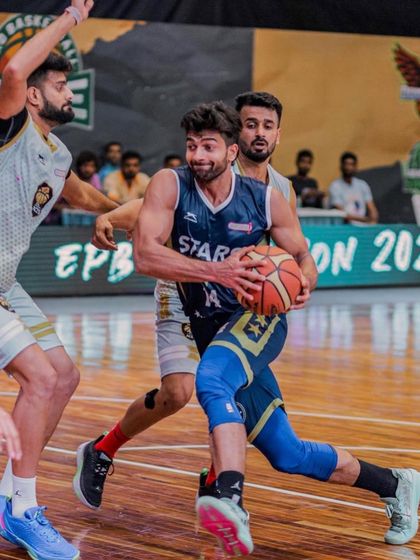 This player is using his strength to post up and create a scoring opportunity. We work on all aspects of the game, inside and out.