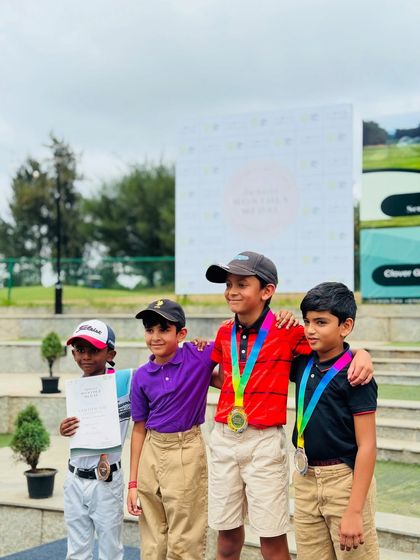 Young champions on the podium. Celebrating success is important, and these moments inspire all our players to keep working hard.