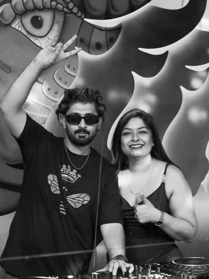 A cool black and white photo with a fan at Tipsy Bull.