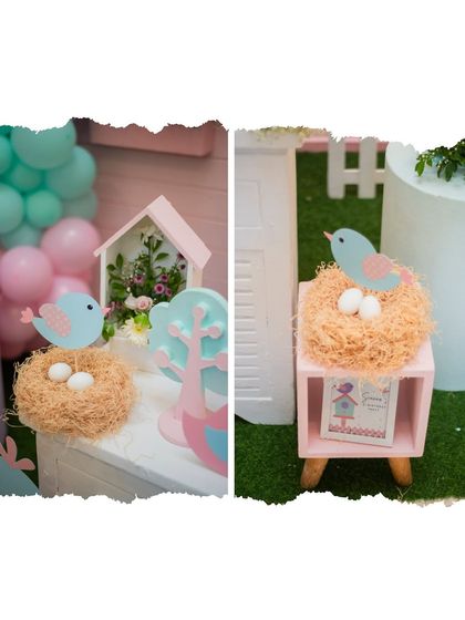 A duplicate image of the adorable bird and nest props.