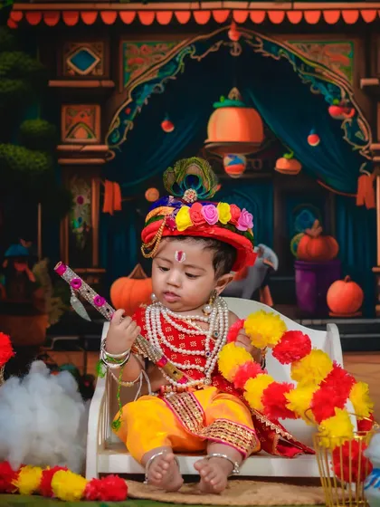 A pouting Little Krishna, showing that even divine babies have their moments!