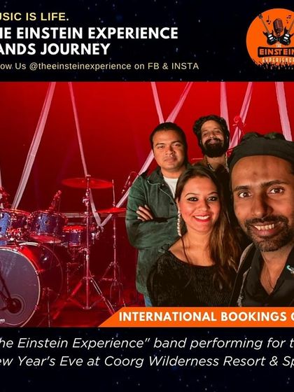 The band posing for a picture after the NYE 2023 show in Coorg. International bookings are open.