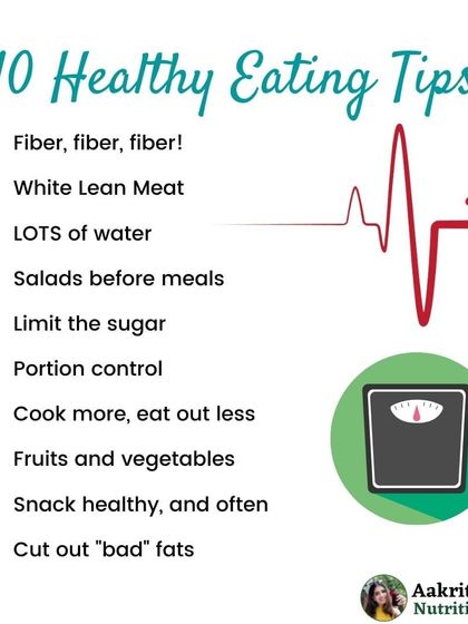 This is your go-to checklist for healthy eating. I've listed ten practical tips, including focusing on fiber, limiting sugar, practicing portion control, and cooking more at home. These basics form the core of a balanced diet.