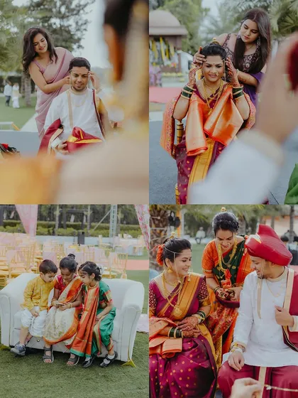 Candid moments of family and friends helping the bride and groom prepare for their big day.