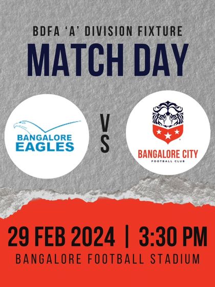 Match day fixture announcement for our game against Bangalore Eagles.